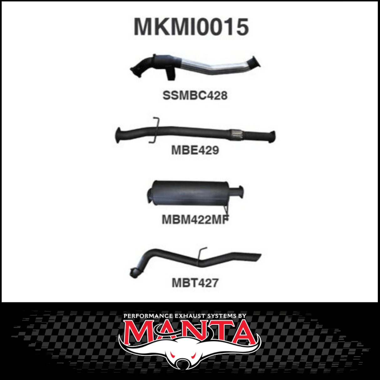 MANTA 3" STAINLESS STEEL TURBO BACK EXHAUST SYSTEM (DPF DELETE) FITS MITSUBISHI TRITON MQ MR 2.4L 4N15 3/2015-12/2023