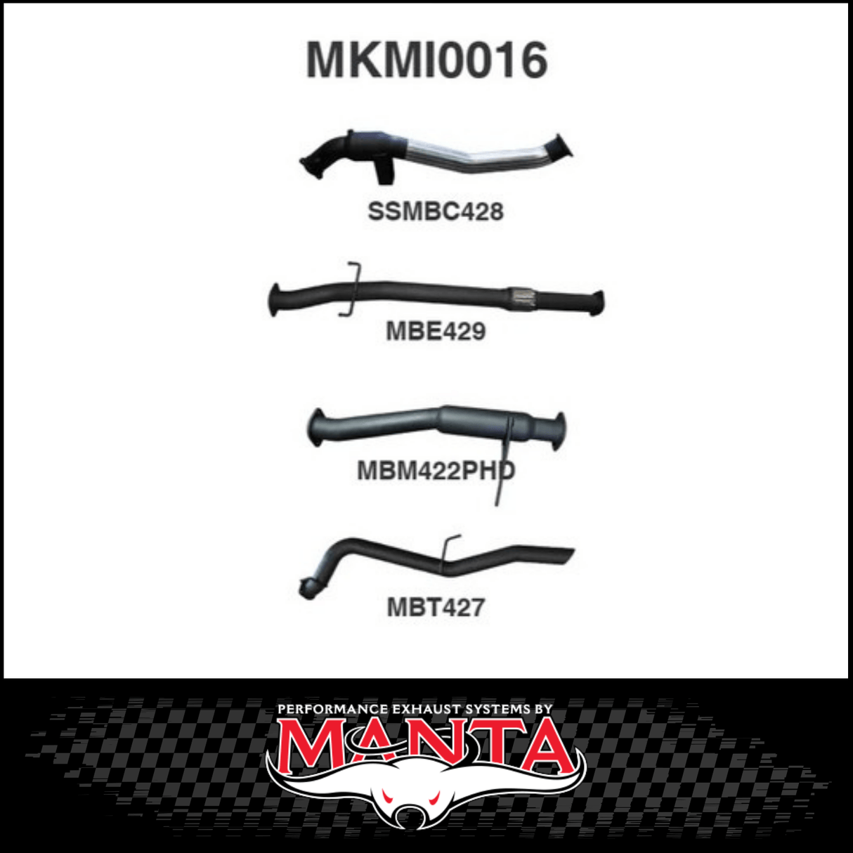 MANTA 3" STAINLESS STEEL TURBO BACK EXHAUST SYSTEM (DPF DELETE) FITS MITSUBISHI TRITON MQ MR 2.4L 4N15 3/2015-12/2023