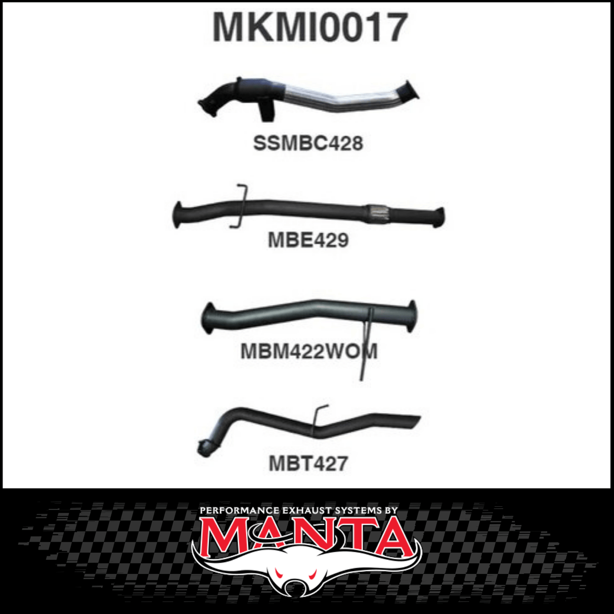 MANTA 3" STAINLESS STEEL TURBO BACK EXHAUST SYSTEM (DPF DELETE) FITS MITSUBISHI TRITON MQ MR 2.4L 4N15 3/2015-12/2023