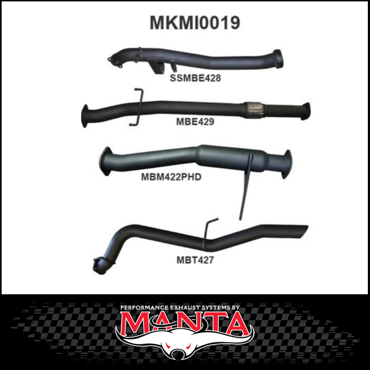 MANTA 3" STAINLESS STEEL TURBO BACK EXHAUST SYSTEM (DPF DELETE) FITS MITSUBISHI TRITON MQ MR 2.4L 4N15 3/2015-12/2023