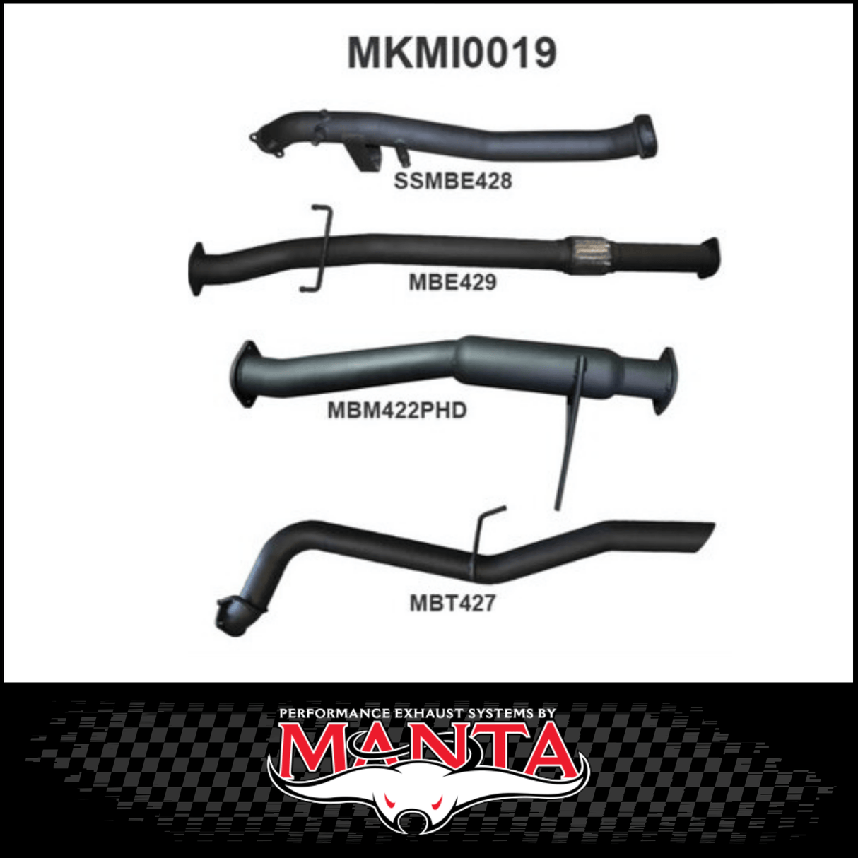 MANTA 3" STAINLESS STEEL TURBO BACK EXHAUST SYSTEM (DPF DELETE) FITS MITSUBISHI TRITON MQ MR 2.4L 4N15 3/2015-12/2023