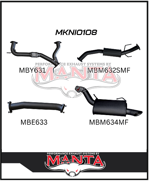MANTA 3" CAT BACK EXHAUST SYSTEM FITS NISSAN PATROL Y62 5.6L V8 2012-ON