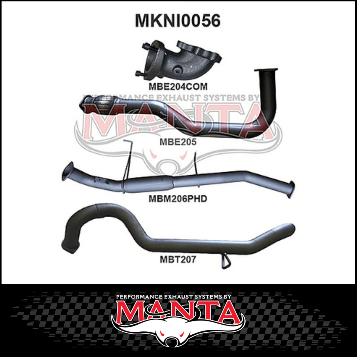 MANTA 3" TURBO BACK EXHAUST SYSTEM WITH CENTRE HOTDOG FITS NISSAN PATROL GU Y61 4.2L TD WAGON 5/1998-3/2007 (MKNI0056)