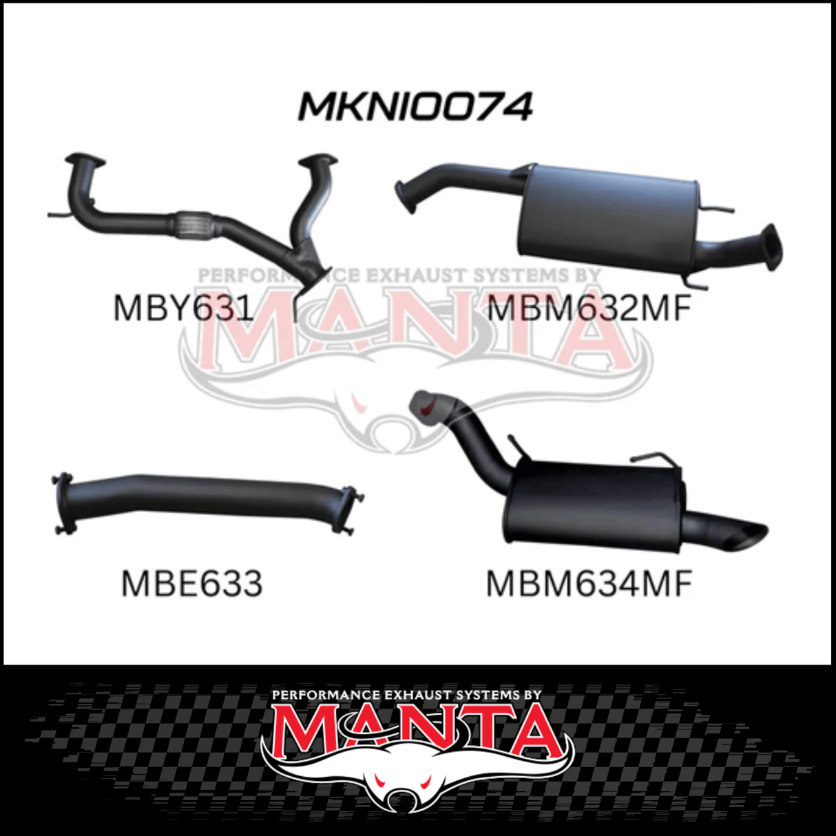 MANTA 3" CAT BACK EXHAUST SYSTEM FITS NISSAN PATROL Y62 5.6L V8 2012-ON