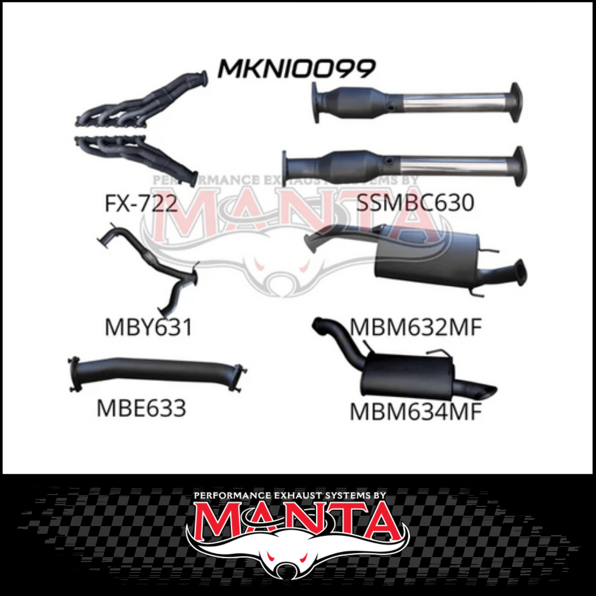 MANTA 3" STAINLESS STEEL COMPLETE ENGINE BACK EXHAUST SYSTEM FITS NISSAN PATROL Y62 5.6L V8 2012-ON