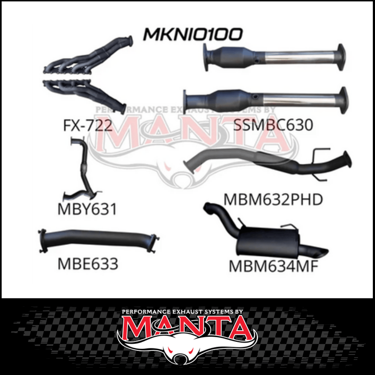 MANTA 3" STAINLESS STEEL COMPLETE ENGINE BACK EXHAUST SYSTEM FITS NISSAN PATROL Y62 5.6L V8 2012-ON