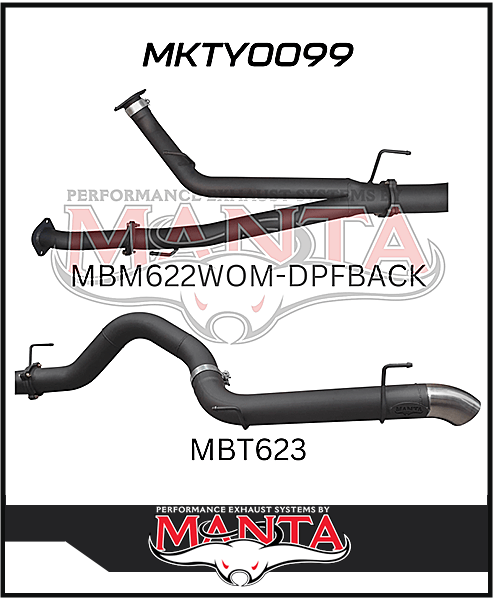 MANTA 3" TWIN INTO 4" DPF BACK EXHAUST FITS TOYOTA LANDCRUISER VDJ200R 2015-2021