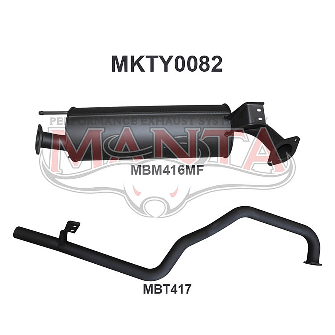 MANTA 2.5" ENGINE PIPE BACK EXHAUST SYSTEM FITS TOYOTA LANDCRUISER HZJ105R 4.2L 1HZ 1998-2007