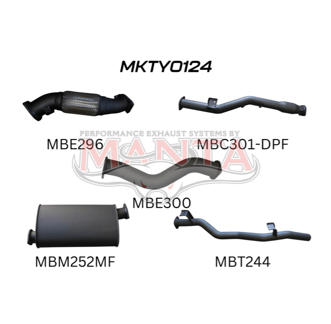 MANTA 3" TURBO BACK EXHAUST SYSTEM (DPF DELETE) FITS TOYOTA LANDCRUISER VDJ79R 4.5L V8 2016-2025