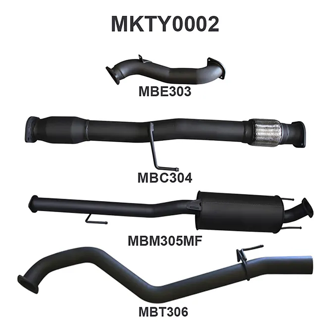 MANTA 3" TURBO BACK EXHAUST SYSTEM FITS TOYOTA HILUX KUN26R N70 3.0L 4CYL 2005-2015
