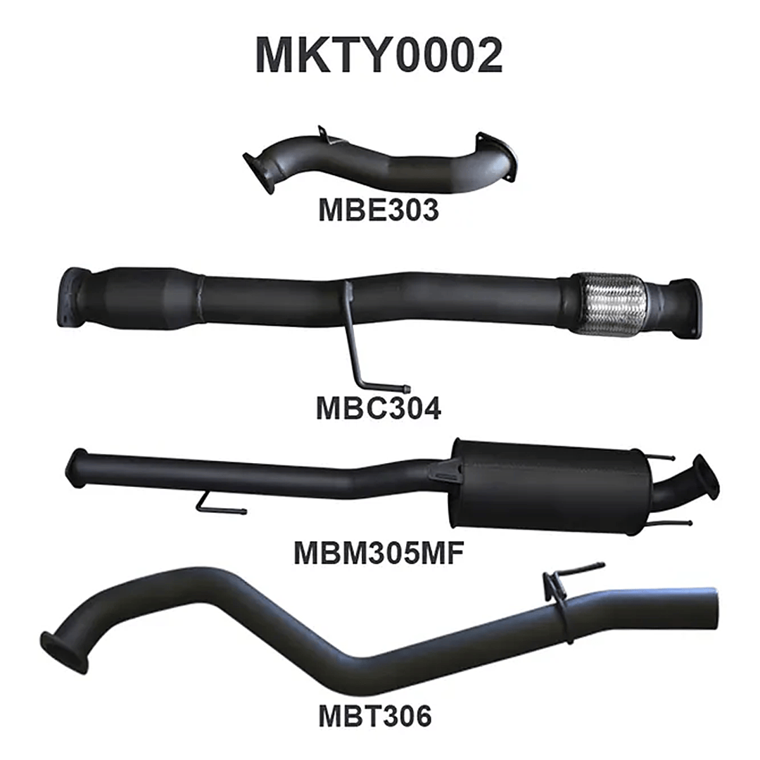 MANTA 3" STAINLESS STEEL TURBO BACK EXHAUST SYSTEM FITS TOYOTA HILUX KUN26R N70 3.0L 4CYL 2005-2015