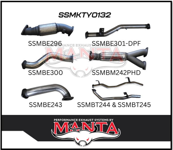 MANTA TWIN 3" TURBO BACK EXHAUST SYSTEM (DPF DELETE) FITS TOYOTA LANDCRUISER VDJ79R 4.5L V8 2016-2025