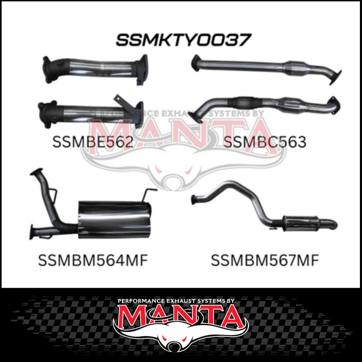 MANTA 2.5" TWIN INTO 3" TURBO BACK EXHAUST SYSTEM FITS TOYOTA LANDCRUISER VDJ200R 2007-2015 - CATS/NO MUFFLERS (MKTY0041)