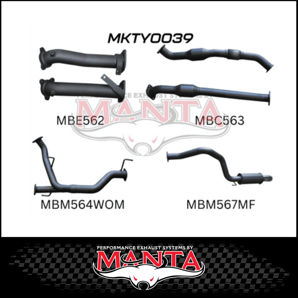 MANTA 2.5" TWIN INTO 3" TURBO BACK EXHAUST SYSTEM FITS TOYOTA LANDCRUISER VDJ200R 2007-2015 - CATS/NO MUFFLERS (MKTY0041)
