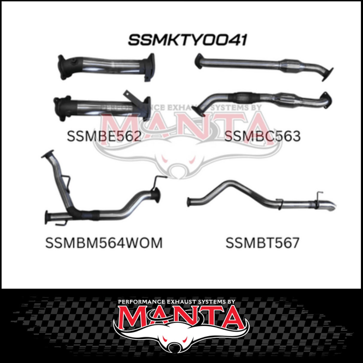 MANTA 2.5" TWIN INTO 3" TURBO BACK EXHAUST SYSTEM FITS TOYOTA LANDCRUISER VDJ200R 2007-2015 - CATS/NO MUFFLERS (MKTY0041)