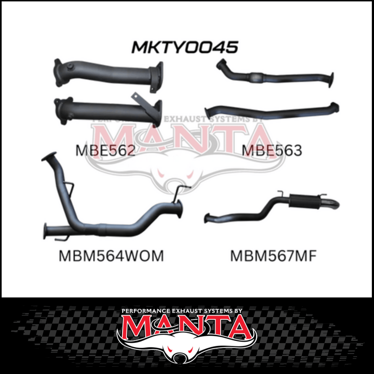 MANTA 2.5" TWIN INTO 3" TURBO BACK EXHAUST SYSTEM FITS TOYOTA LANDCRUISER VDJ200R 2007-2015 - CATS/NO MUFFLERS (MKTY0041)