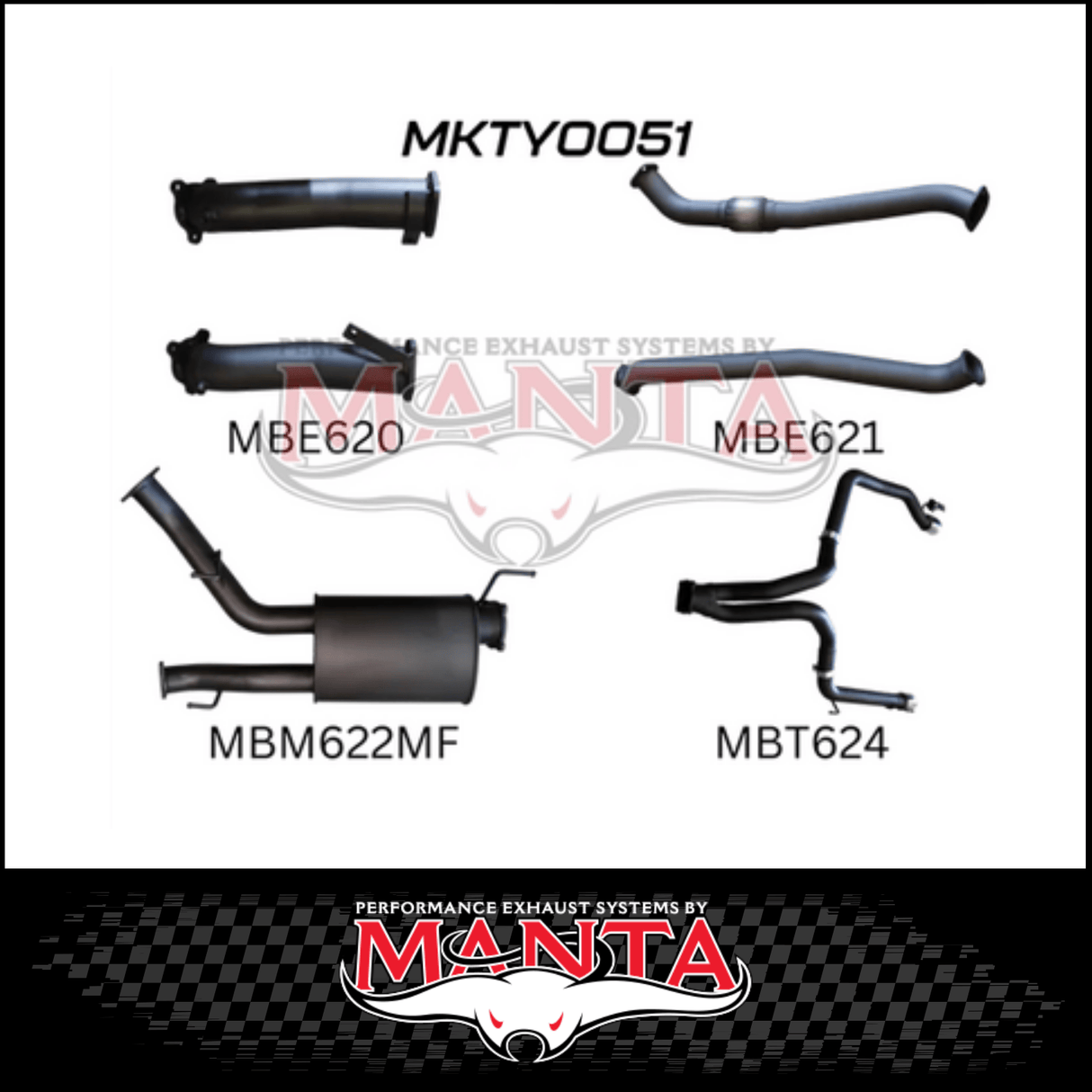 MANTA 3" TWIN TURBO BACK EXHAUST SYSTEM (L & R EXIT) FITS TOYOTA LANDCRUISER VDJ200R 2007-2015