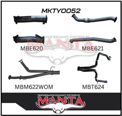 MANTA 3" TWIN TURBO BACK EXHAUST SYSTEM (L & R EXIT) FITS TOYOTA LANDCRUISER VDJ200R 2007-2015