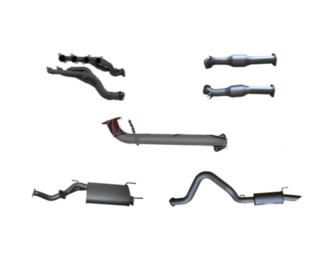 MANTA EXTRACTORS, CATS & 3" CAT BACK EXHAUST SYSTEM WITH CENTRE & REAR MUFFLER FITS TOYOTA LANDCRUISER UZJ100R 1998-2007 (MKTY0077)