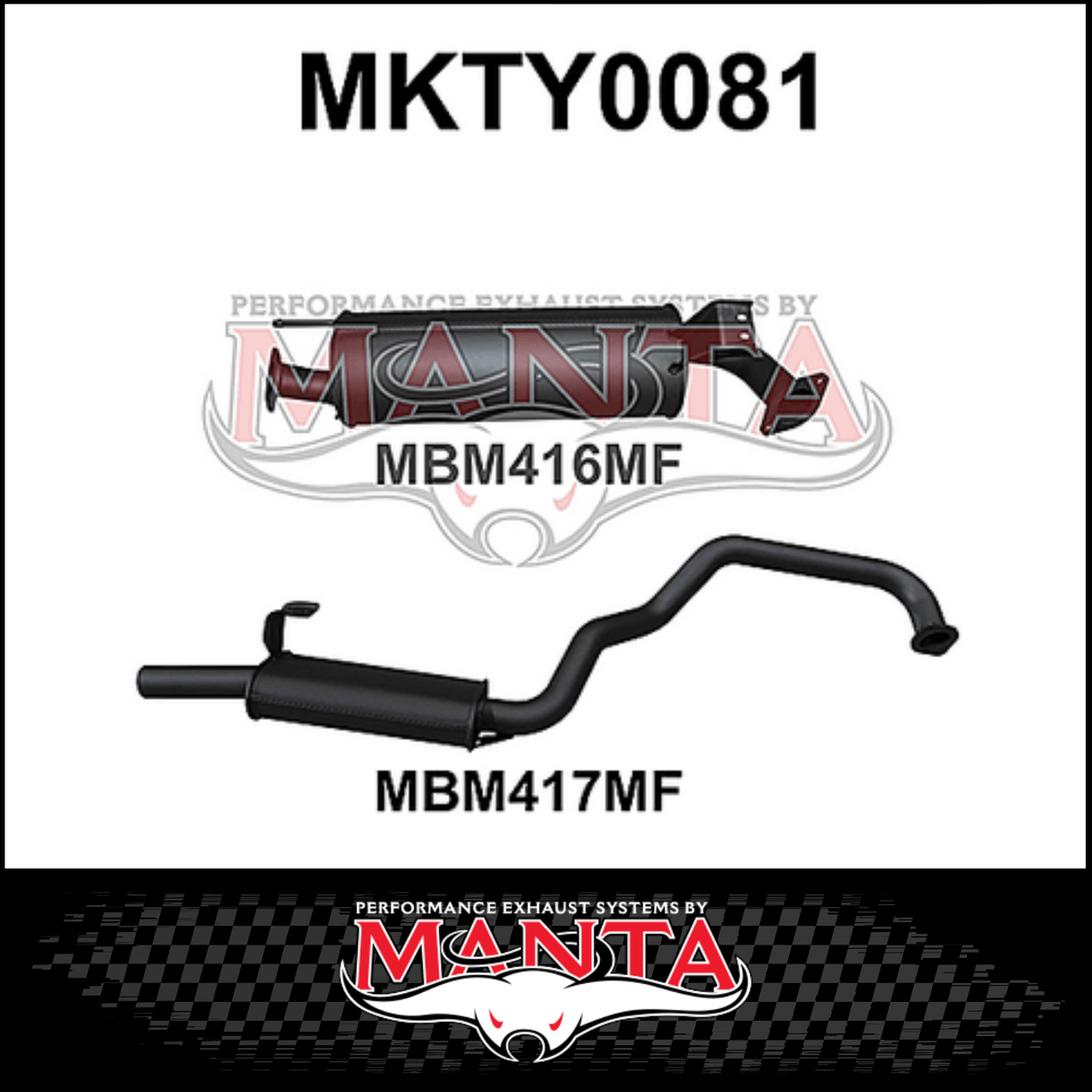 MANTA 2.5" ENGINE PIPE BACK EXHAUST SYSTEM FITS TOYOTA LANDCRUISER HZJ105R 4.2L 1HZ 1998-2007