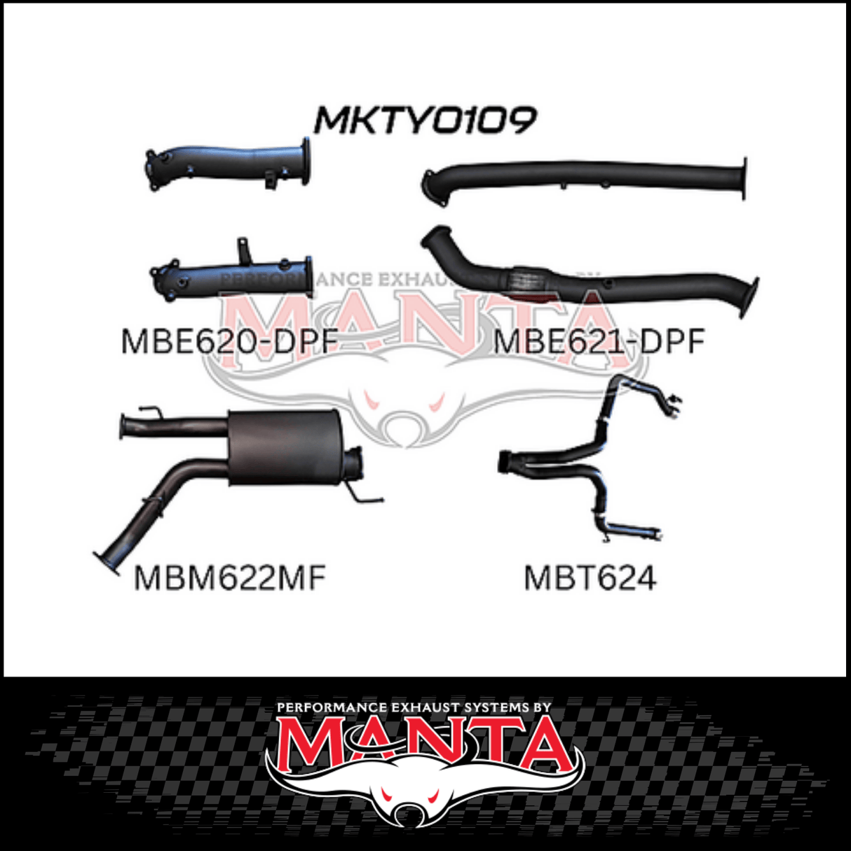 MANTA 3" TWIN TURBO BACK EXHAUST SYSTEM (L & R EXIT) FITS TOYOTA LANDCRUISER VDJ200R 4.5L V8 2015-2021