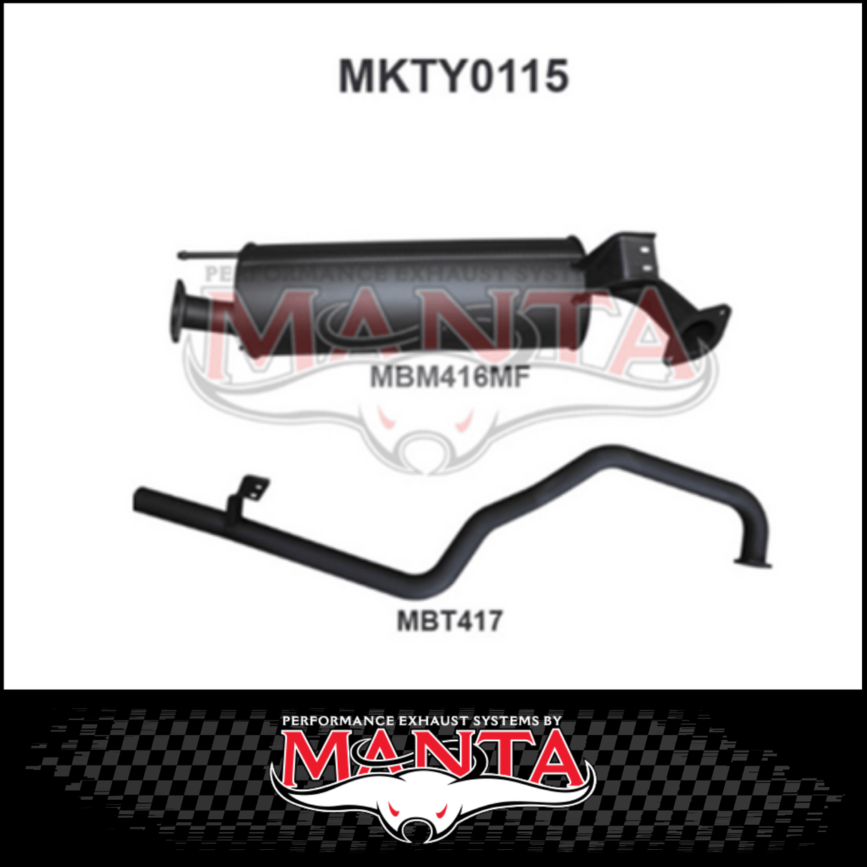 MANTA 2.5" STAINLESS STEEL ENGINE PIPE BACK EXHAUST SYSTEM FITS TOYOTA LANDCRUISER FZJ105R 4.5L 1FZ 1998-2002 (SSMKTY0114)