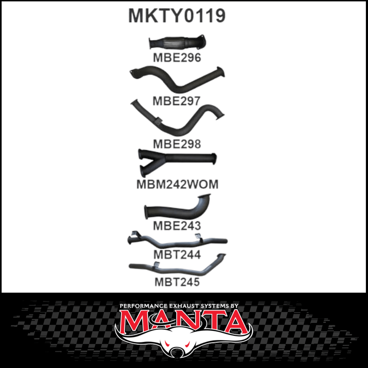 MANTA 3" TWIN STAINLESS STEEL TURBO BACK EXHAUST SYSTEM FITS TOYOTA LANDCRUISER VDJ79R 4.5L V8 SINGLE CAB 2007-2016