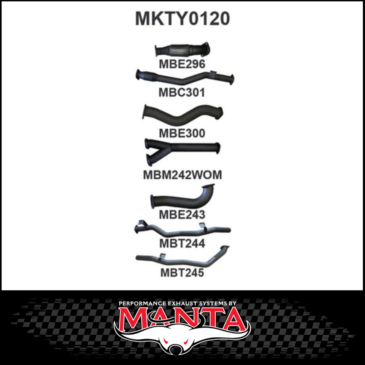 MANTA 3" TWIN TURBO BACK EXHAUST SYSTEM FITS TOYOTA LANDCRUISER VDJ79R 4.5L V8 DUAL CAB 2012-2016