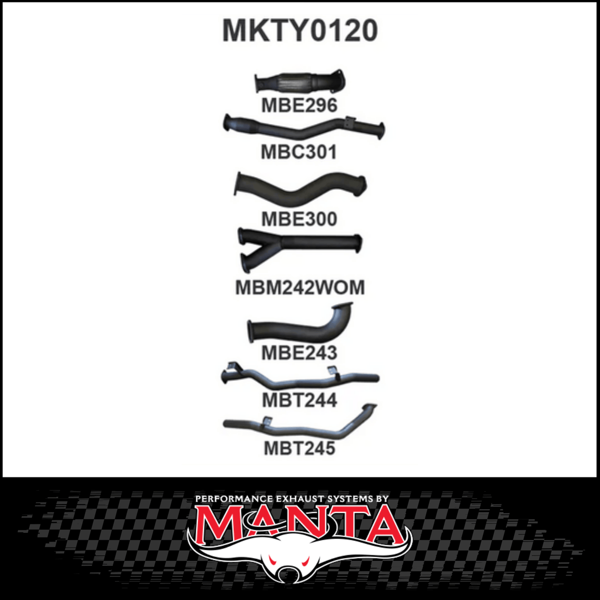 MANTA 3" TWIN TURBO BACK EXHAUST SYSTEM FITS TOYOTA LANDCRUISER VDJ79R 4.5L V8 DUAL CAB 2012-2016