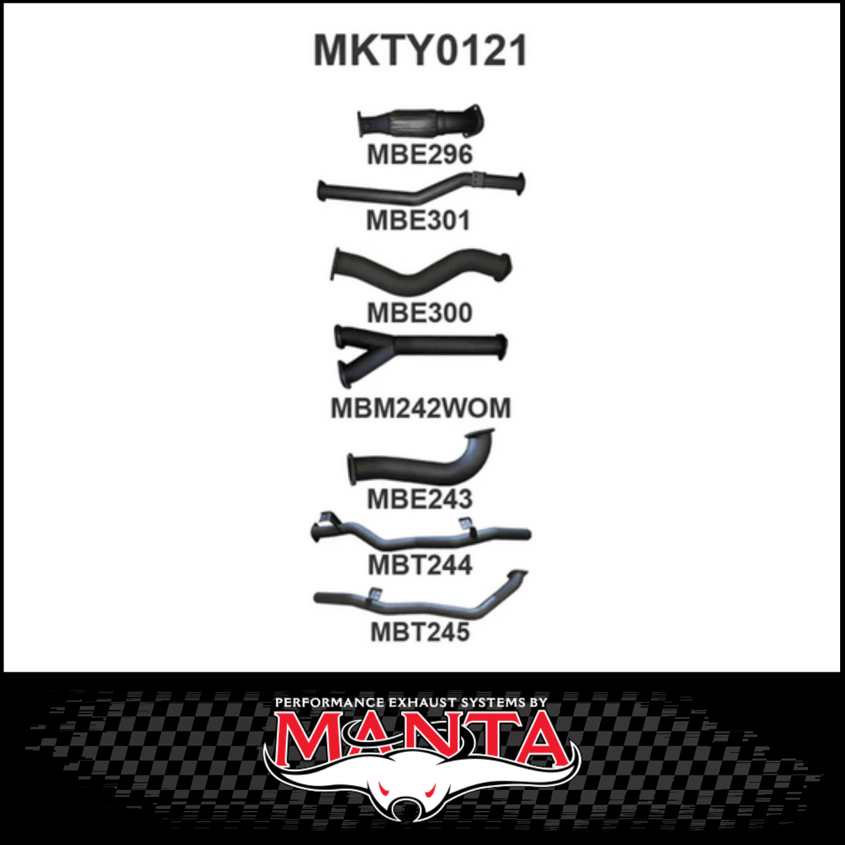 MANTA 3" TWIN TURBO BACK EXHAUST SYSTEM FITS TOYOTA LANDCRUISER VDJ79R 4.5L V8 DUAL CAB 2012-2016