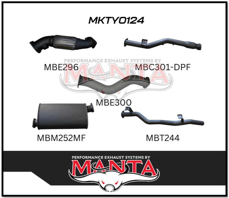 MANTA 3" TURBO BACK EXHAUST SYSTEM (DPF DELETE) FITS TOYOTA LANDCRUISER VDJ79R 4.5L V8 2016-2025