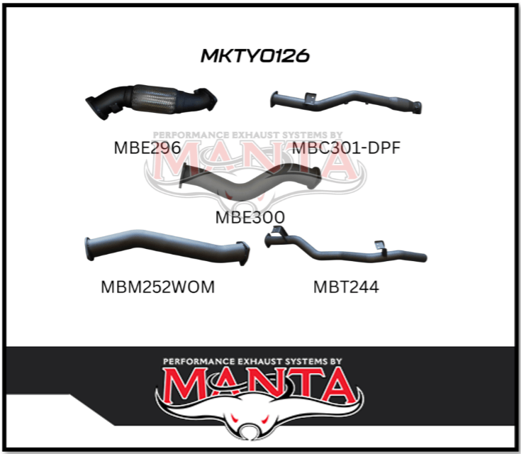MANTA 3" TURBO BACK EXHAUST SYSTEM (DPF DELETE) FITS TOYOTA LANDCRUISER VDJ79R 4.5L V8 2016-2025