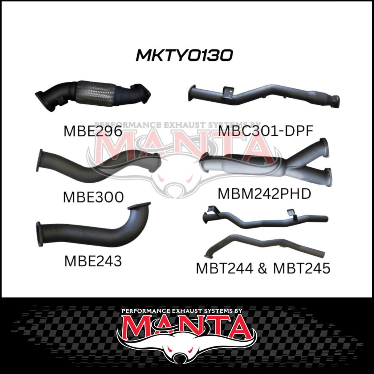 MANTA TWIN 3" TURBO BACK EXHAUST SYSTEM (DPF DELETE) FITS TOYOTA LANDCRUISER VDJ79R 4.5L V8 2016-2025
