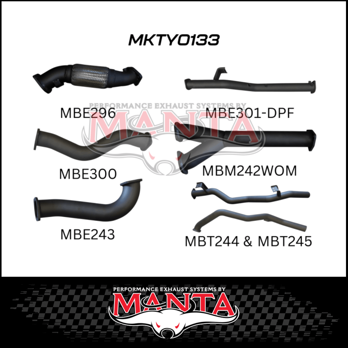 MANTA TWIN 3" TURBO BACK EXHAUST SYSTEM (DPF DELETE) FITS TOYOTA LANDCRUISER VDJ79R 4.5L V8 2016-2025
