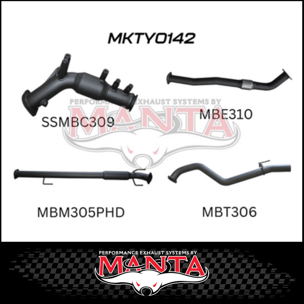 MANTA 3" TURBO BACK EXHAUST SYSTEM FITS TOYOTA HILUX GUN126R 2.8L N80 2015-ON