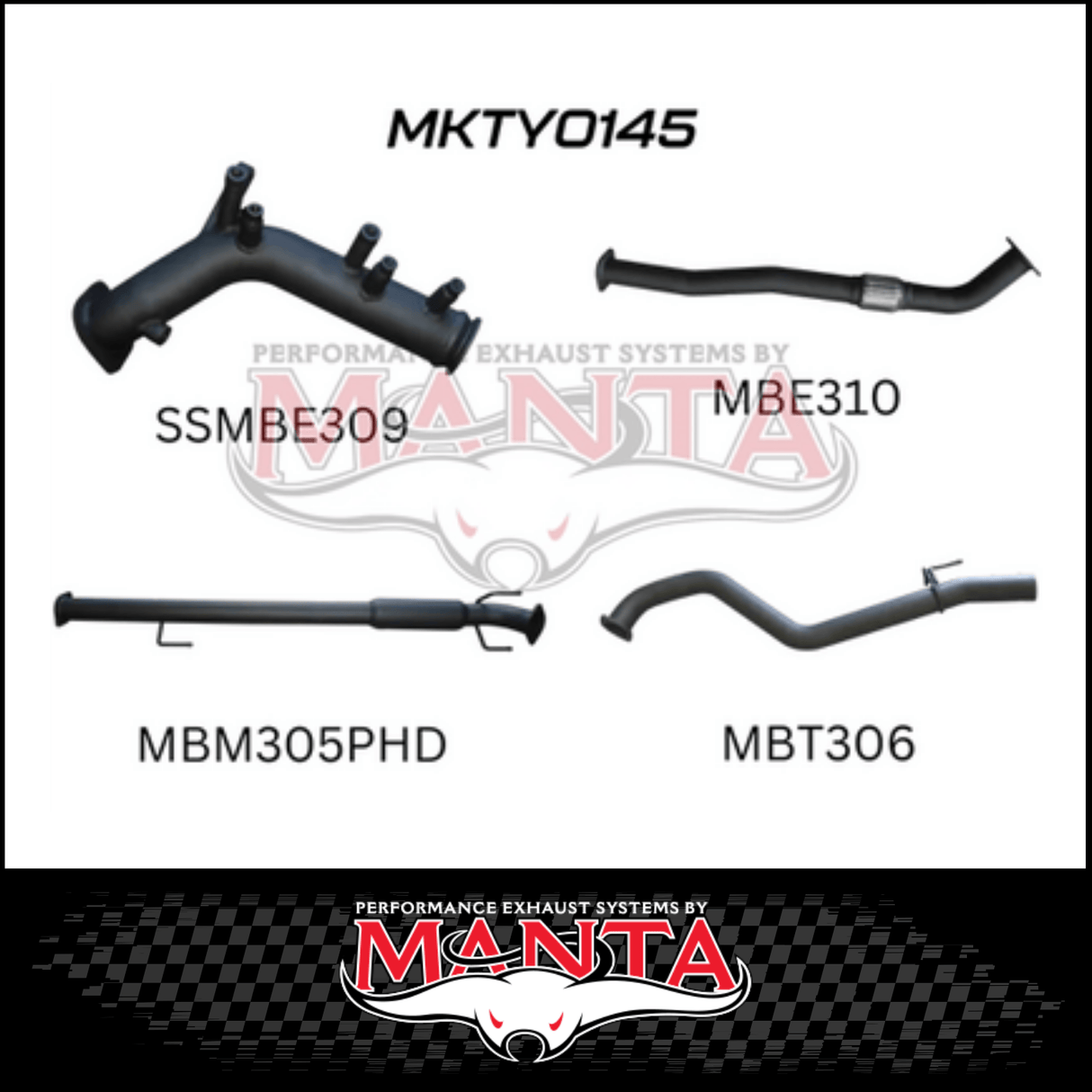 MANTA 3" TURBO BACK EXHAUST SYSTEM FITS TOYOTA HILUX GUN126R 2.8L N80 2015-ON