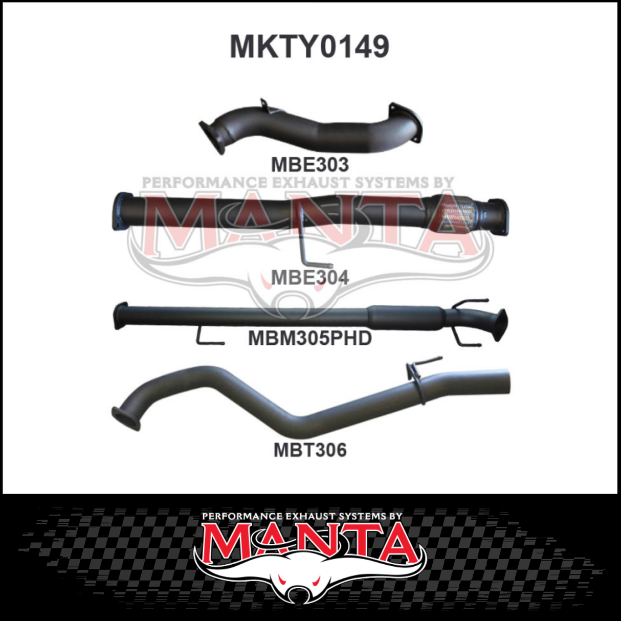 MANTA 3" STAINLESS STEEL TURBO BACK EXHAUST SYSTEM FITS TOYOTA HILUX KUN26R N70 3.0L 4CYL 2005-2015