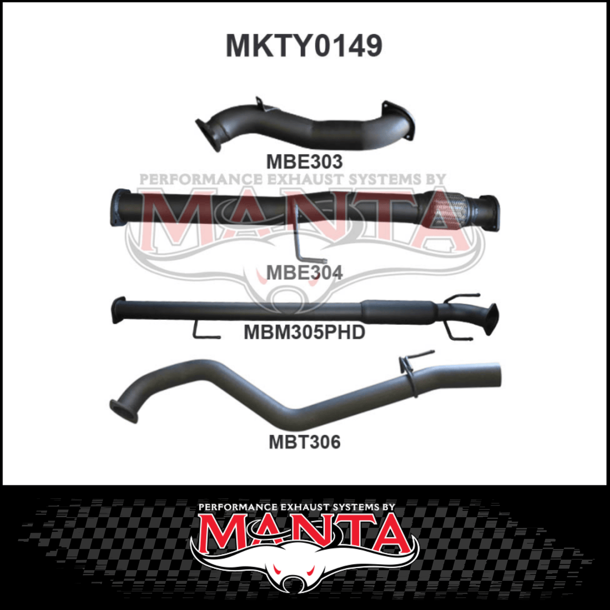 MANTA 3" STAINLESS STEEL TURBO BACK EXHAUST SYSTEM FITS TOYOTA HILUX KUN26R N70 3.0L 4CYL 2005-2015