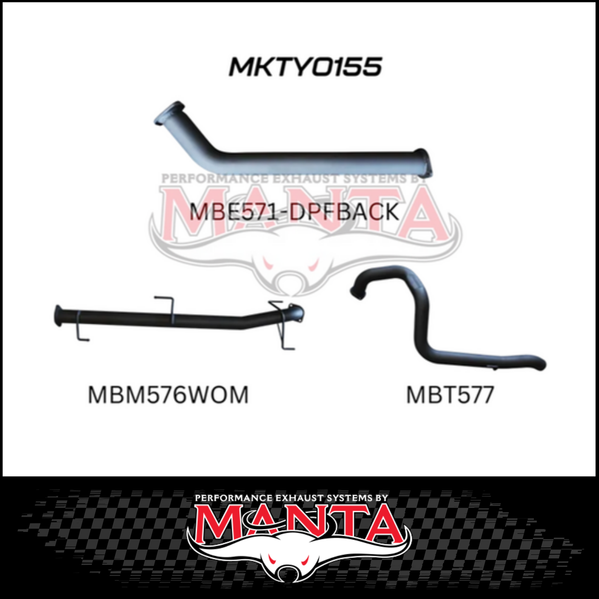 MANTA 3" DPF BACK EXHAUST SYSTEM FITS TOYOTA PRADO GDJ150R 2.8L 4CYL 6/2015-ON (MKTY0155)