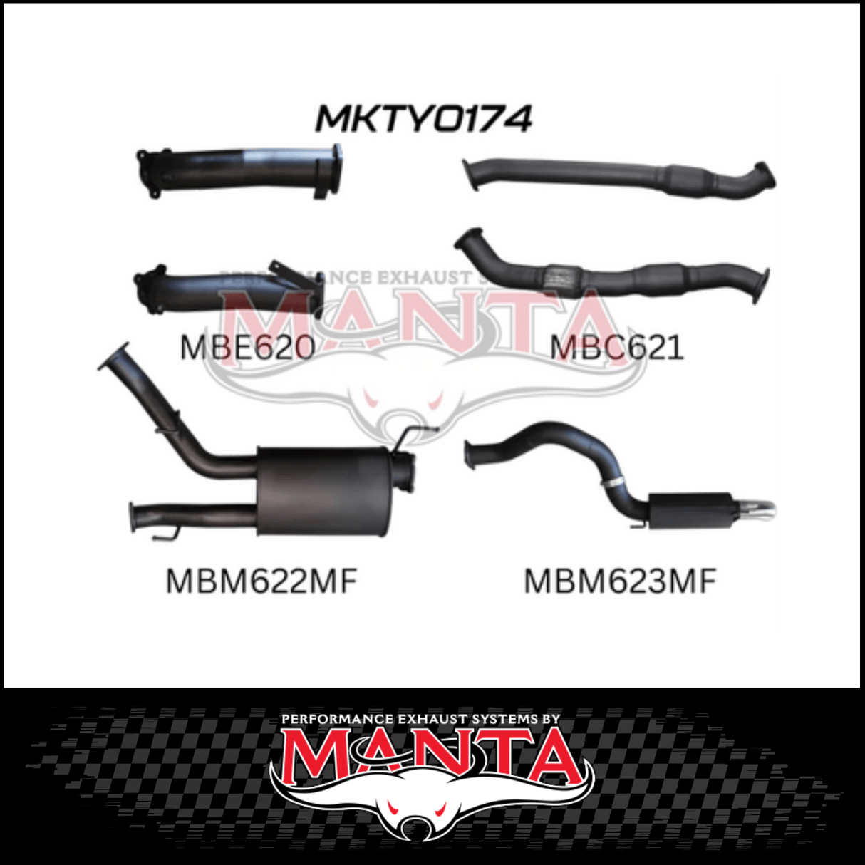 MANTA 3" TWIN INTO SINGLE 4" STAINLESS STEEL TURBO BACK EXHAUST SYSTEM FITS TOYOTA LANDCRUISER VDJ200R 2007-2015