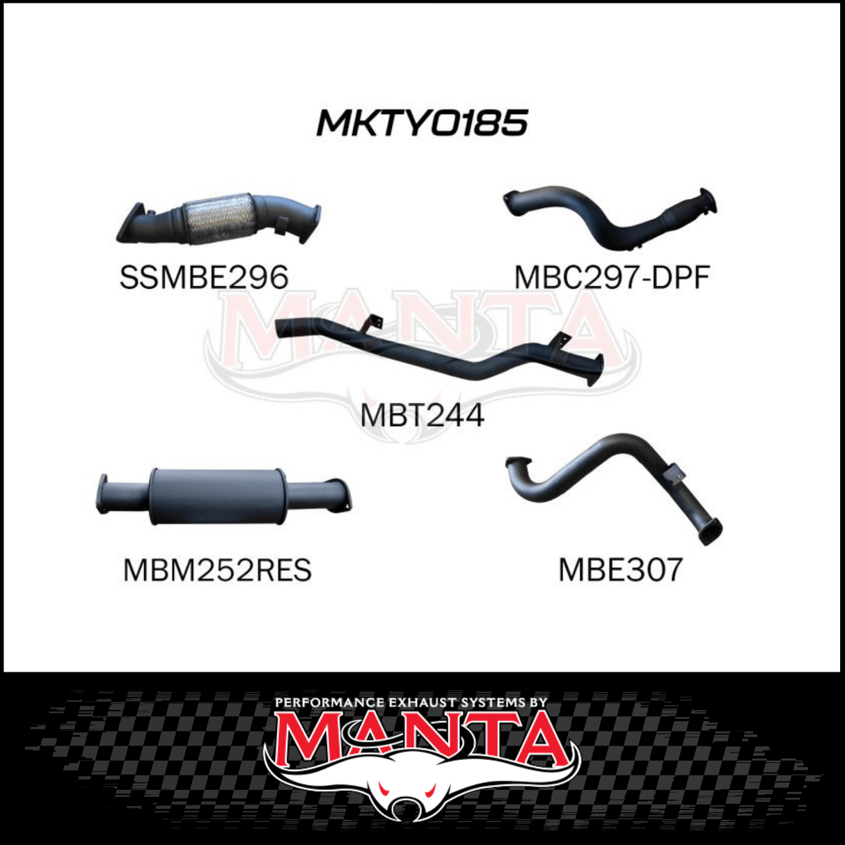 MANTA 3" TURBO BACK EXHAUST SYSTEM (DPF DELETE) FITS TOYOTA LANDCRUISER VDJ78R 4.5L V8 TROOP CARRIER 2016-2025