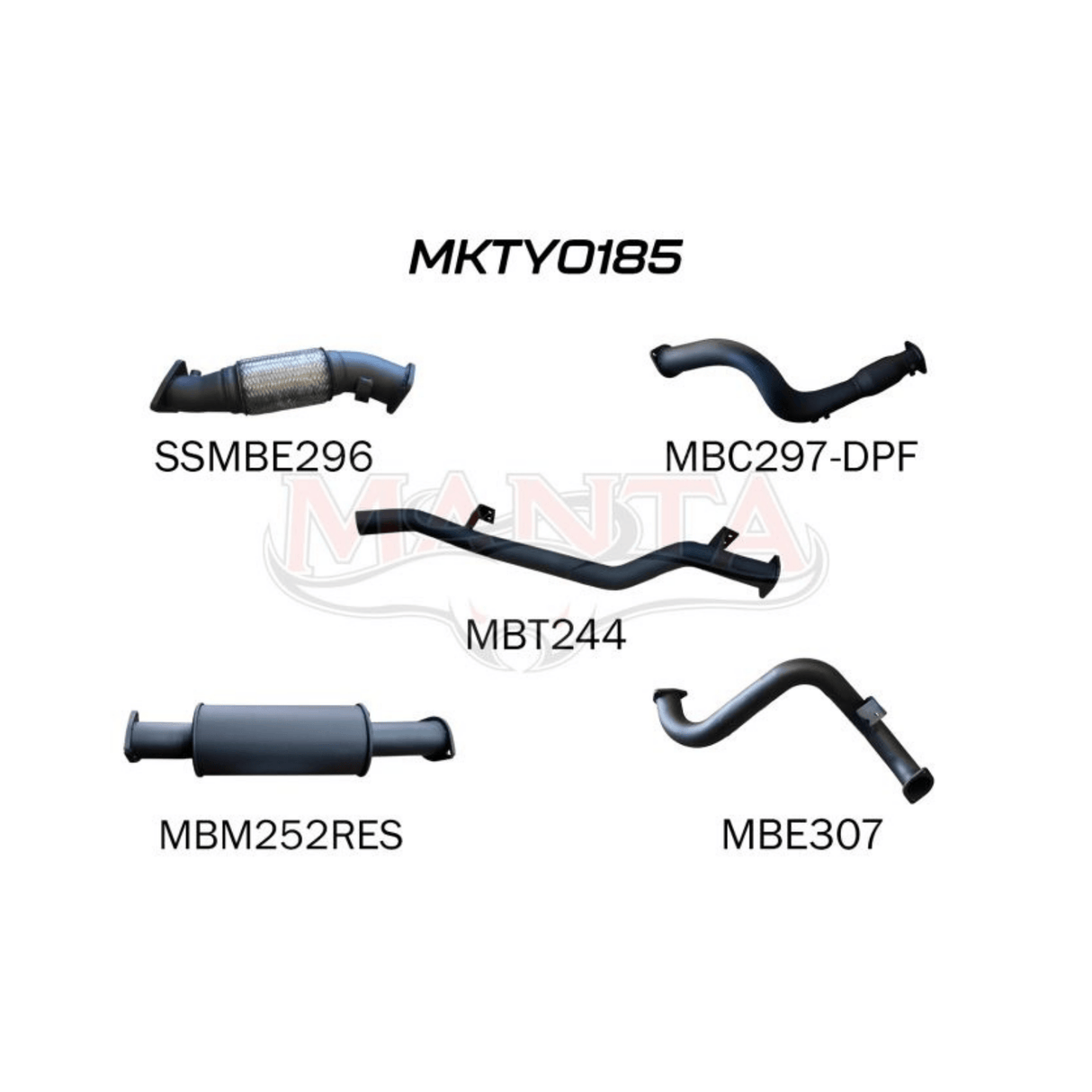 MANTA 3" TURBO BACK EXHAUST SYSTEM (DPF DELETE) FITS TOYOTA LANDCRUISER VDJ78R 4.5L V8 TROOP CARRIER 2016-2025