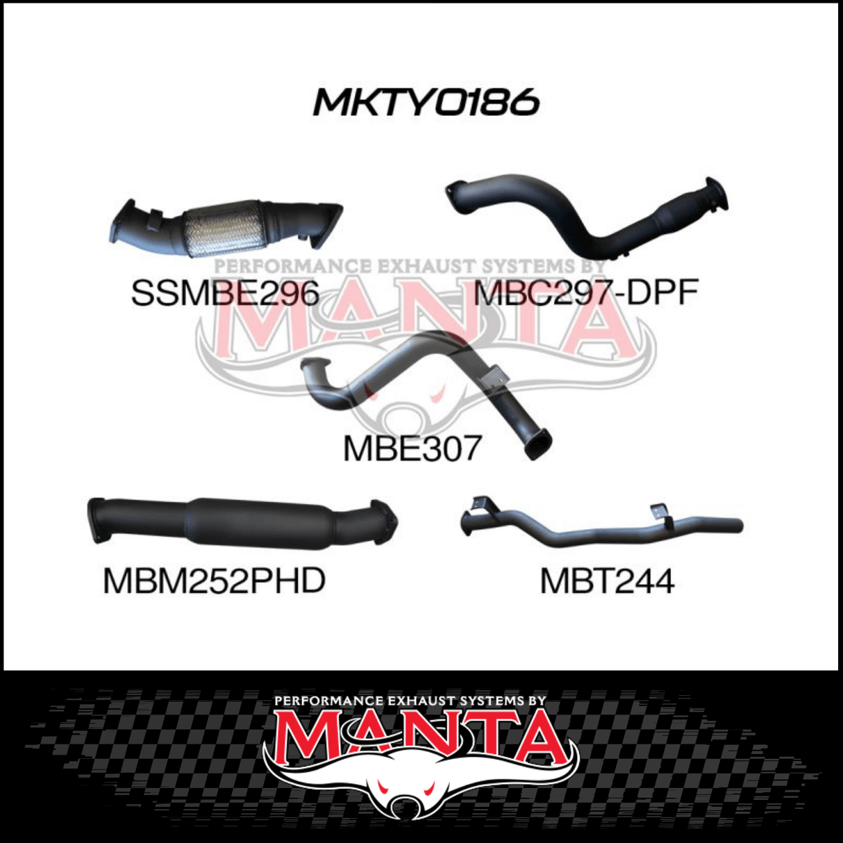 MANTA 3" TURBO BACK EXHAUST SYSTEM (DPF DELETE) FITS TOYOTA LANDCRUISER VDJ78R 4.5L V8 TROOP CARRIER 2016-2025