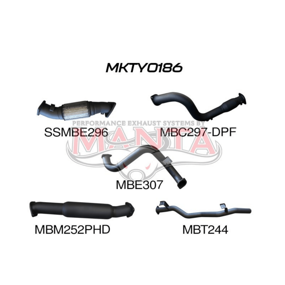 MANTA 3" TURBO BACK EXHAUST SYSTEM (DPF DELETE) FITS TOYOTA LANDCRUISER VDJ78R 4.5L V8 TROOP CARRIER 2016-2025