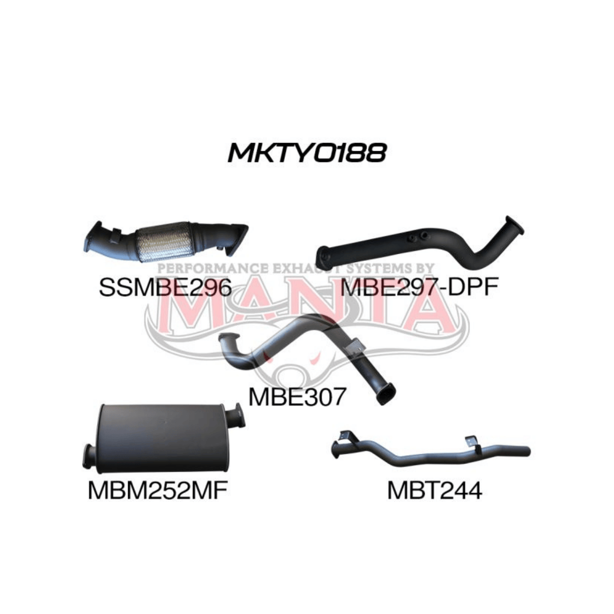 MANTA 3" TURBO BACK EXHAUST SYSTEM (DPF DELETE) FITS TOYOTA LANDCRUISER VDJ78R 4.5L V8 TROOP CARRIER 2016-2025