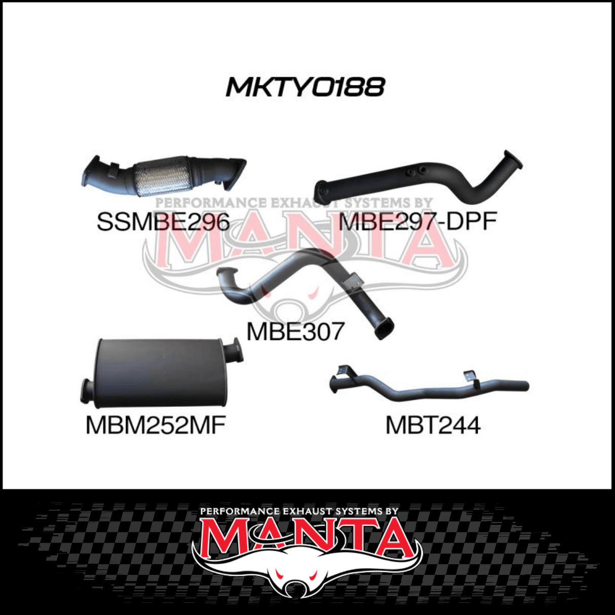 MANTA 3" TURBO BACK EXHAUST SYSTEM (DPF DELETE) FITS TOYOTA LANDCRUISER VDJ78R 4.5L V8 TROOP CARRIER 2016-2025