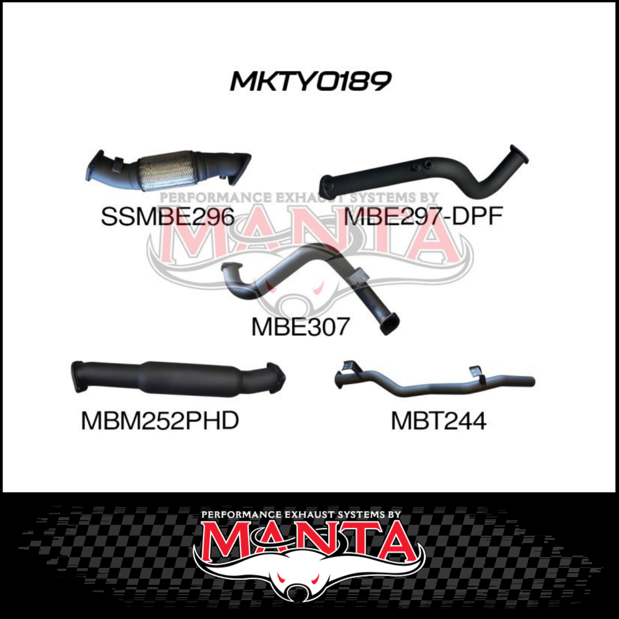 MANTA 3" TURBO BACK EXHAUST SYSTEM (DPF DELETE) FITS TOYOTA LANDCRUISER VDJ78R 4.5L V8 TROOP CARRIER 2016-2025 - NO CAT/HOTDO