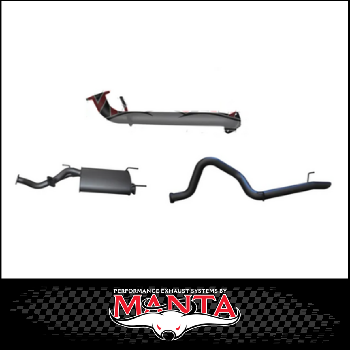 MANTA 3" CAT BACK EXHAUST SYSTEM WITH CENTRE MUFFLER & REAR TAILPIPE FITS TOYOTA LANDCRUISER UZJ100R 1998-2007 (MKTY0305)