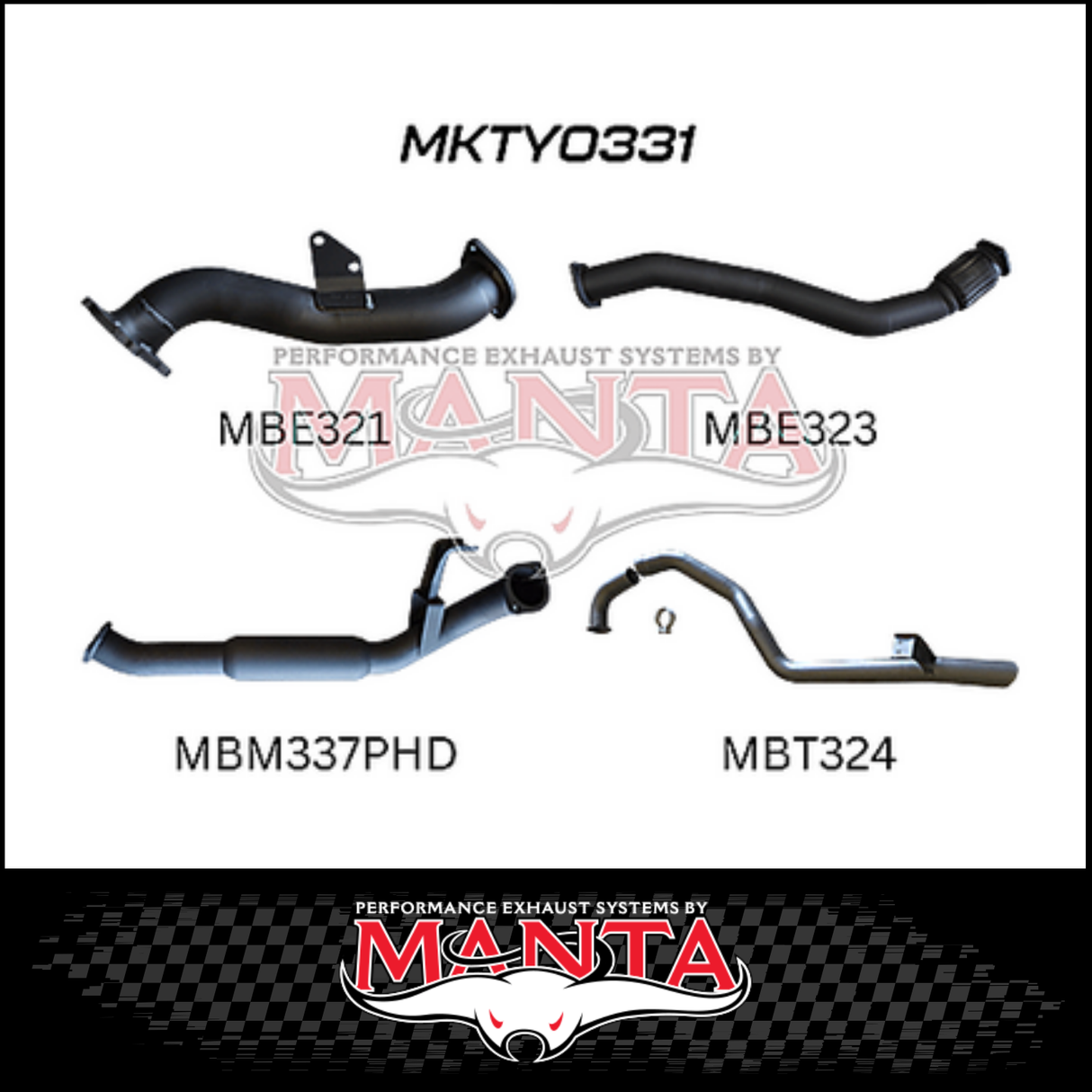 MANTA 3" TURBO BACK EXHAUST SYSTEM FITS TOYOTA LANDCRUISER HZJ105R 4.2L 1HZ WITH CT26 TURBO 1998-2007 (MKTY0331)