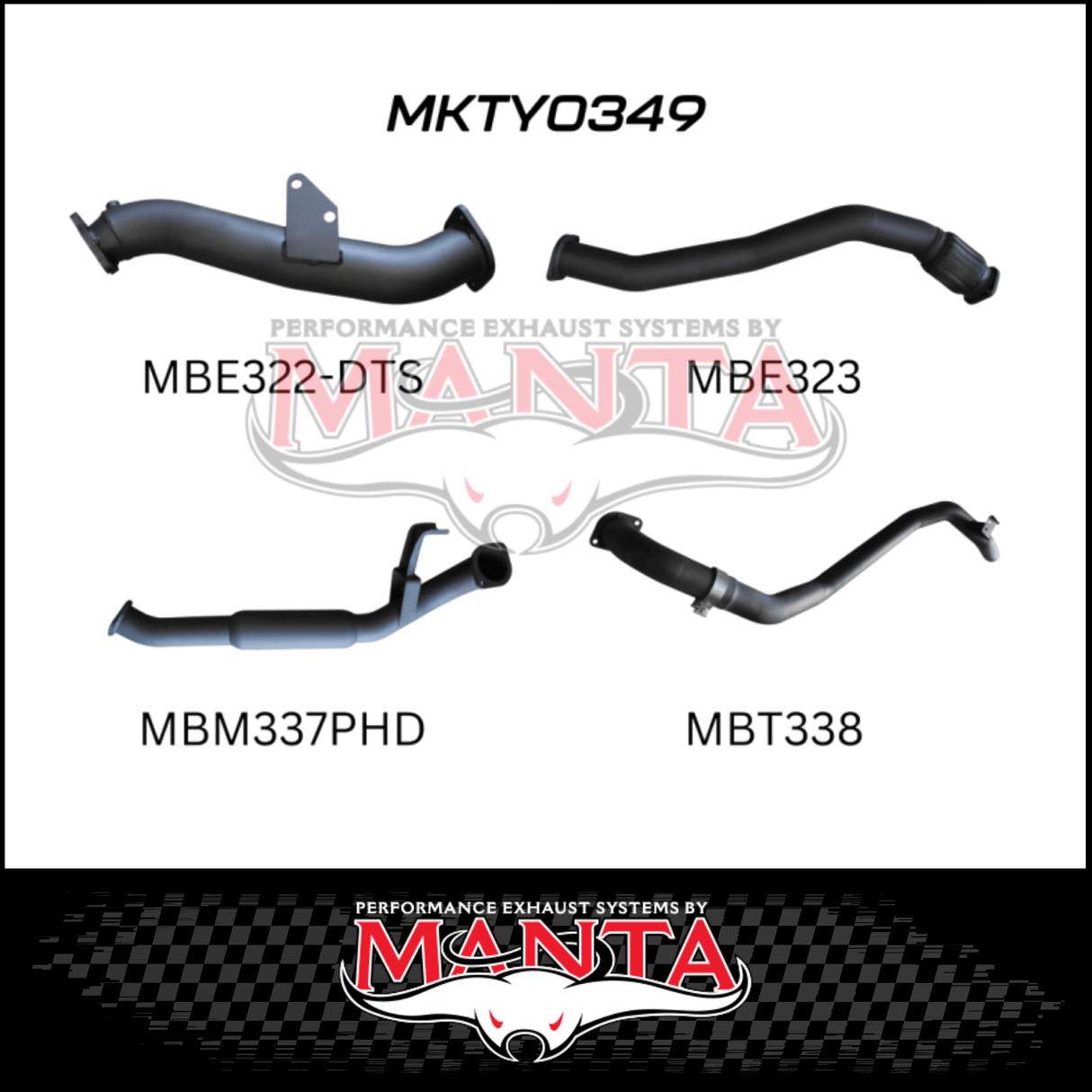 MANTA 3" TURBO BACK EXHAUST SYSTEM WITH HOTDOG FITS TOYOTA LANDCRUISER HZJ80R 4.2L 1HZ DIESEL WITH DTS TURBO 1990-1997 (MKTY0349)